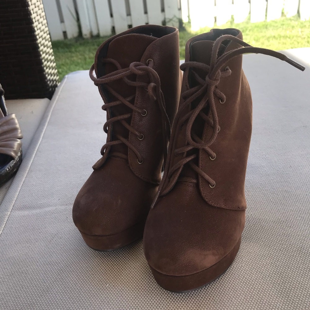 Brown ankle booties